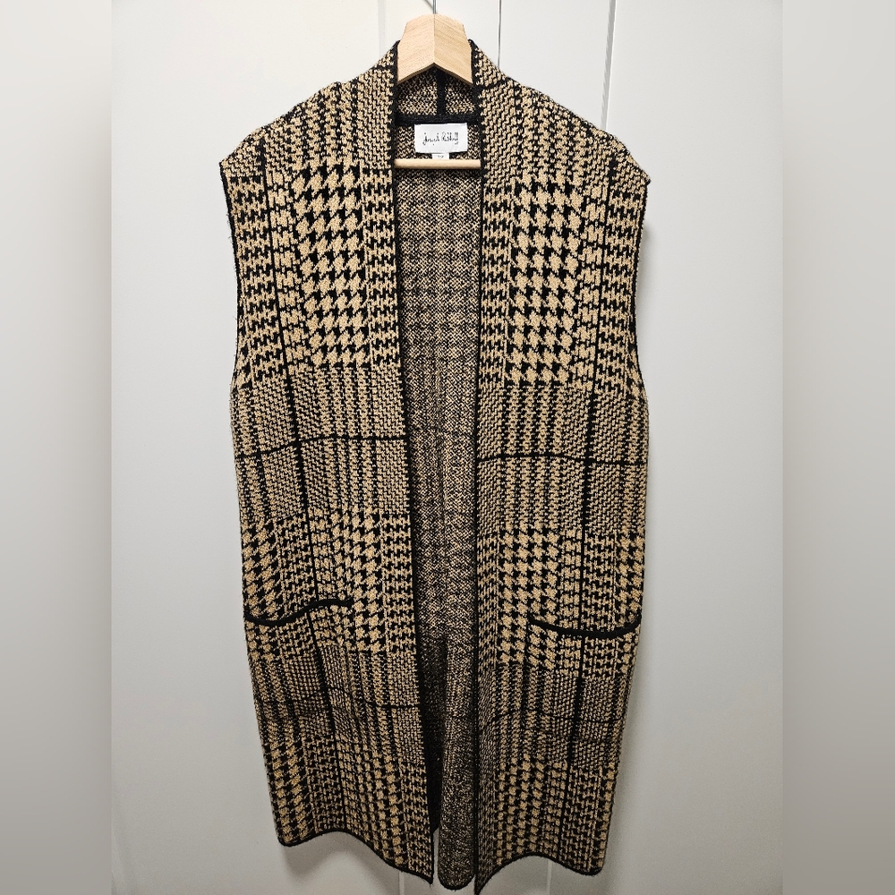 Joseph Ribkoff Sleeveless Houndtooth Cardigan